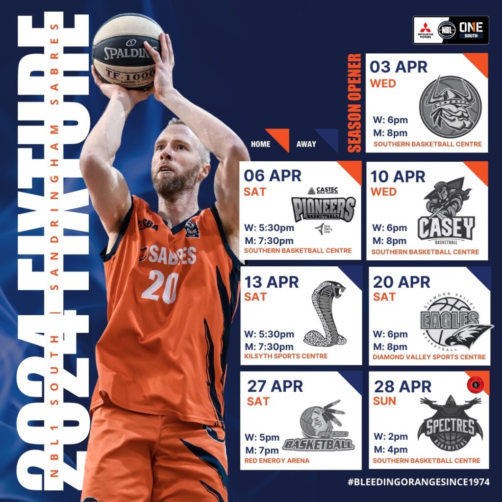 2024 Nbl1 Fixture Southern Basketball Association 